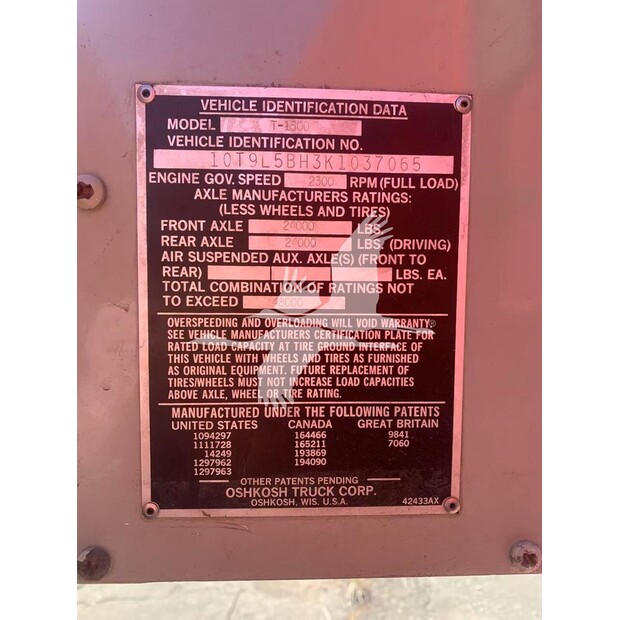 2019 Oshkosh T1500-43153580