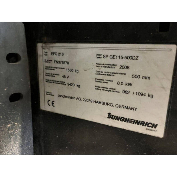 2008 Jungheinrich EFG 216-43184017