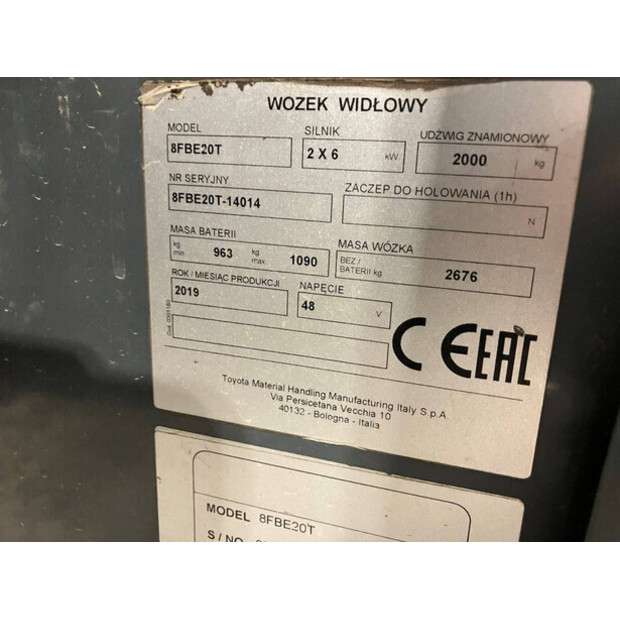 2019 تويوتا 8FBE20T-43185188