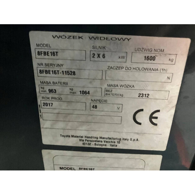 2017 Toyota 8FBE16T-43185419