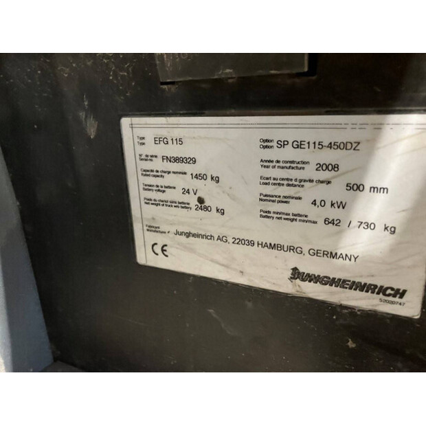 2008 Jungheinrich EFG 115-43185492