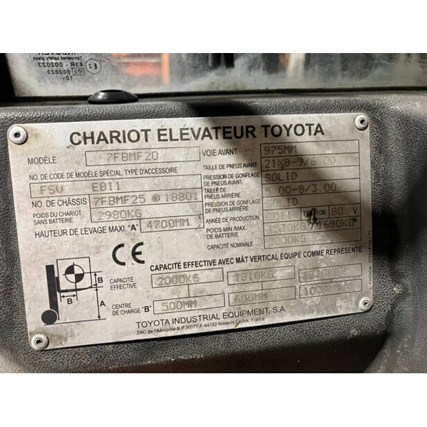 2011 تويوتا 7FBMF20-43185518