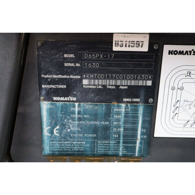 2013 Komatsu D65PX-17-43204798