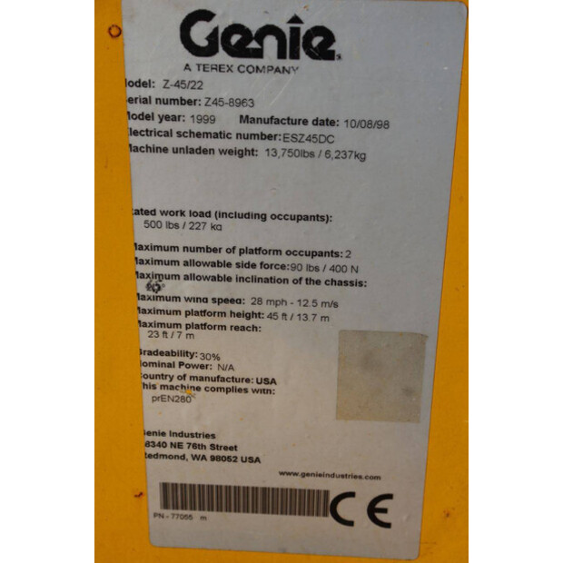 1999 Genie Z-45/22-43206954