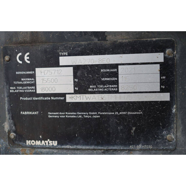 2021 Komatsu WA270-8E0-43207835