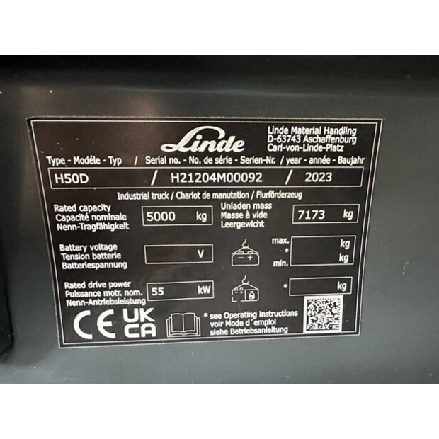 2023 Linde H50D-43210109