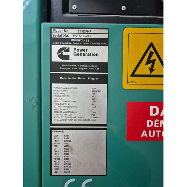 2001 CUMMINS QST30-G7-43290001