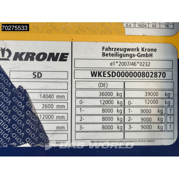 2018 Krone Thermo King SLXi300-43290258