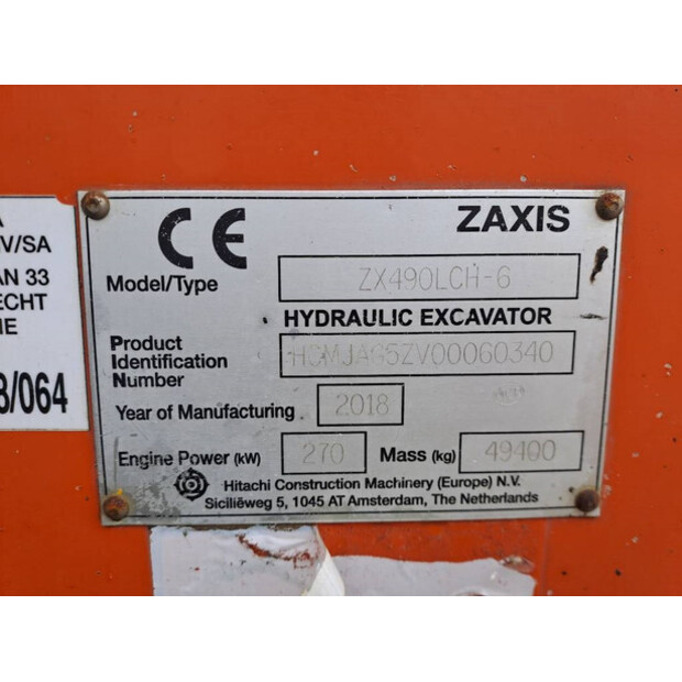2018 Hitachi ZX490LCH-6-43310237