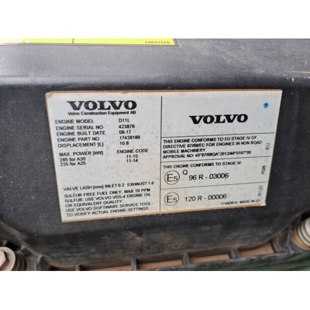 2017 Volvo A30G-43310626