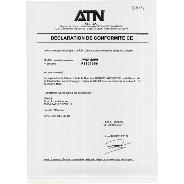 2007 ايه تي ان Piaf 880R-43361391
