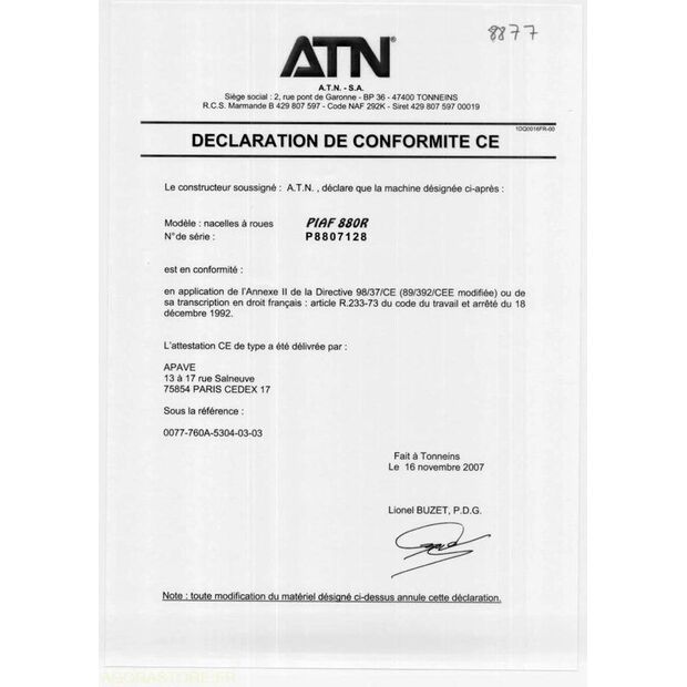 2007 ATN Piaf 880R-43361708