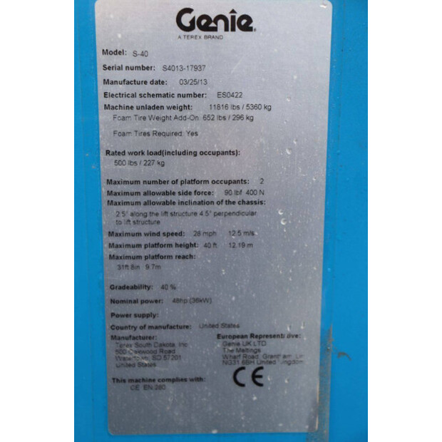 2013 Genie S-40-43367700