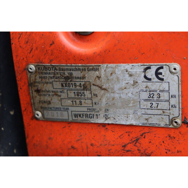 2018 كوبوتا KX019-4-43369179