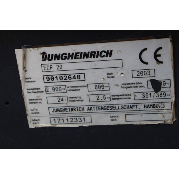 2003 Jungheinrich ECF 20-43369736