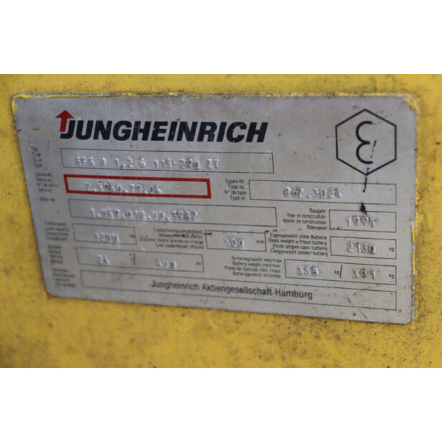 1994 Jungheinrich Type BFG 1.2 6. 115-290 ZT-43370038