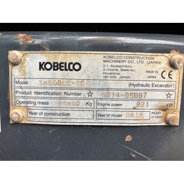 2018 KOBELCO SK500LC-10-43427081