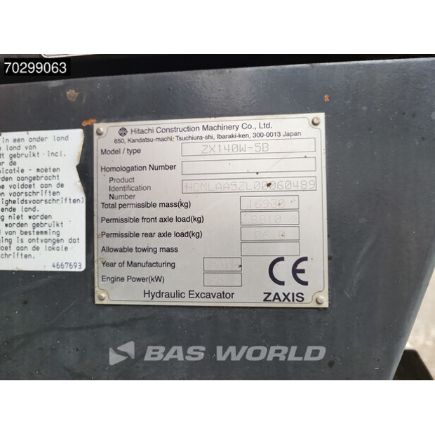 2015 Hitachi ZX140W-5B-43457013