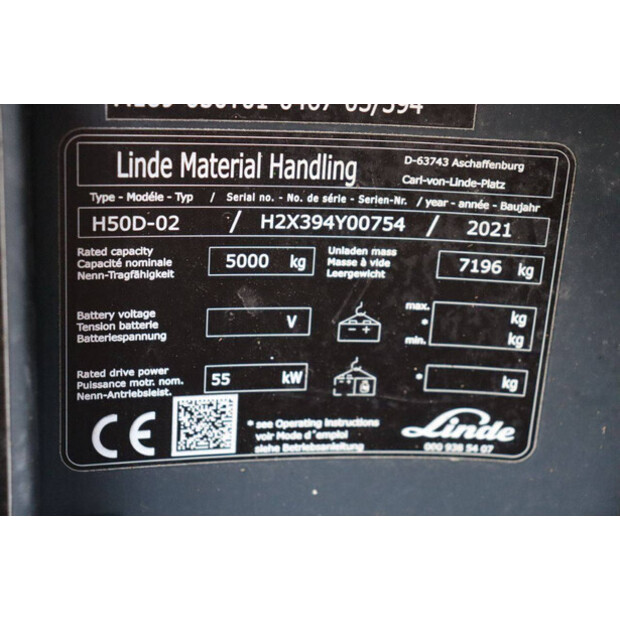 2021 Linde H50D-02-43465880