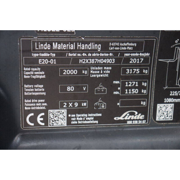 2017 Linde E20-01-43466122