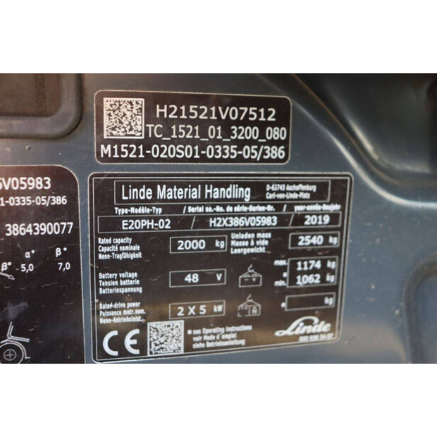 2019 Linde E20PH-02-43516060