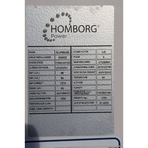 2023 Perkins 5KJP88ASB-43516088