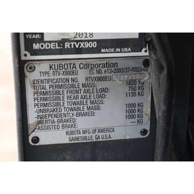 2018 كوبوتا RTV-X900EU-43519071