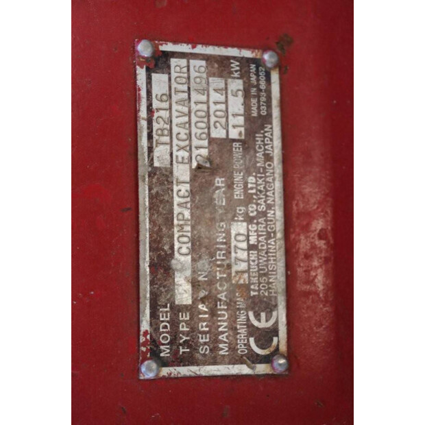 2014 TAKEUCHI TB216-43519150
