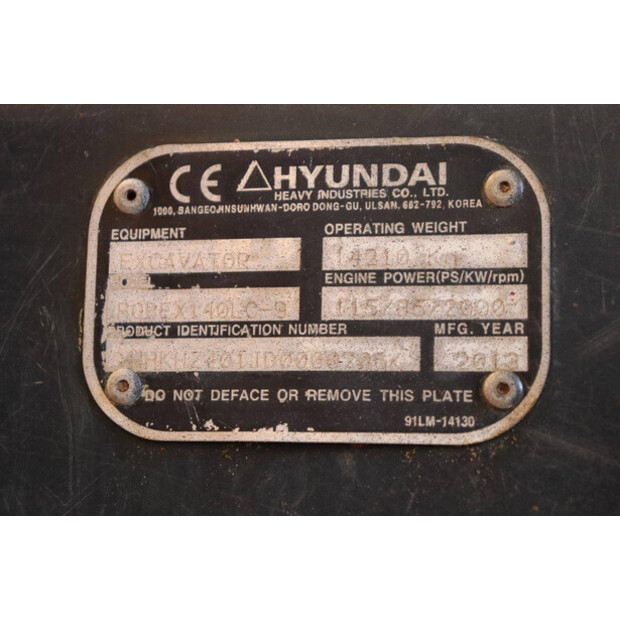 2013 Hyundai ROBEX 140LC-9A-43519568