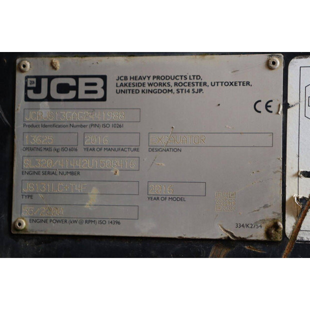 2016 JCB JS131LC-43519634