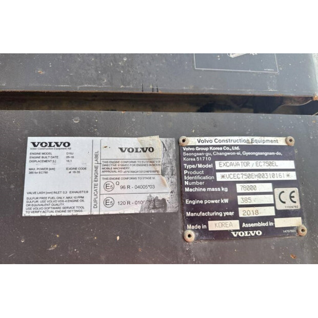 2018 Volvo EC750EL-43580488