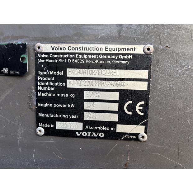 2021 Volvo EC220EL-43588790