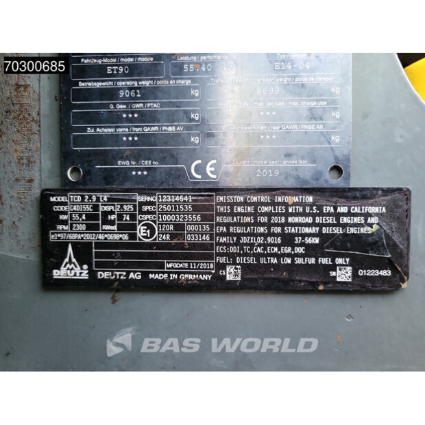 2019 WACKER NEUSON ET90-43604523