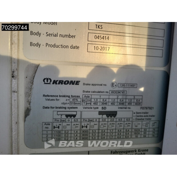 2017 Krone Thermo King SLXi 400-43604781
