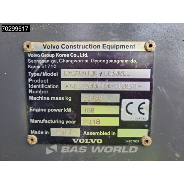 2018 فولفو EC300EL-43605169