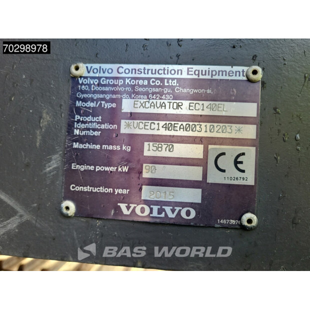 2015 فولفو EC140EL-43625796