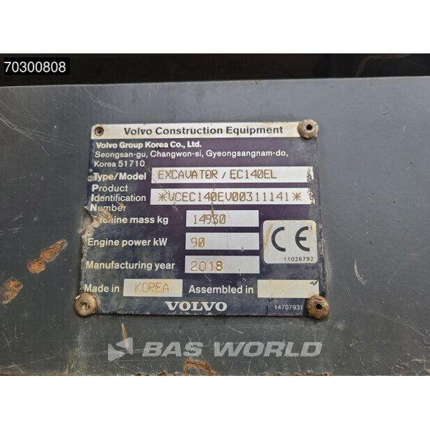 2018 فولفو EC140EL-43626312