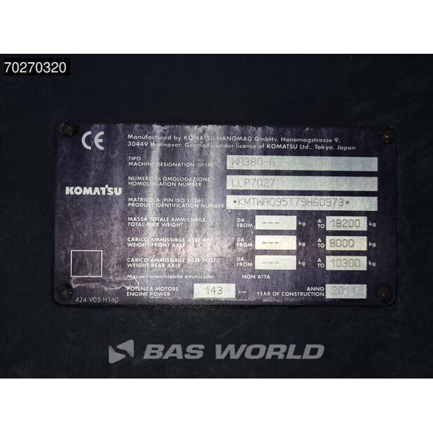 2011 Komatsu WA380-6-43654098