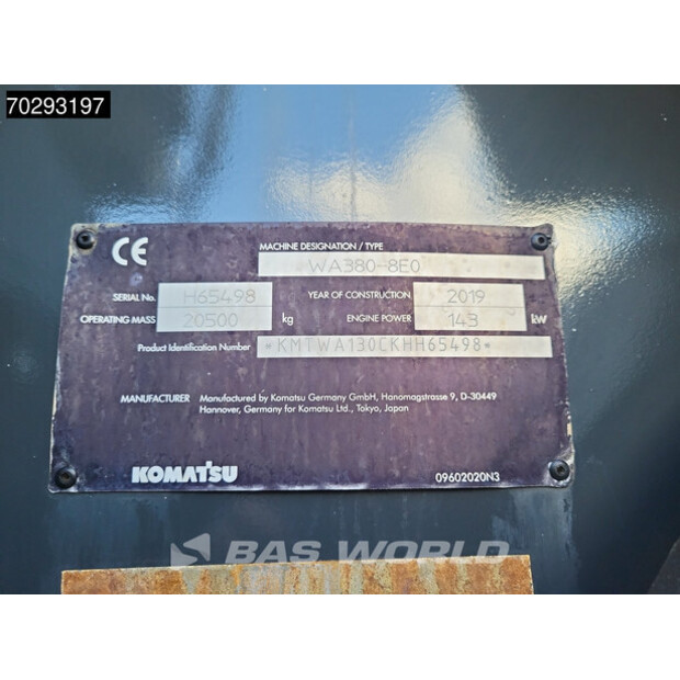 2019 Komatsu WA380-8E0-43654816