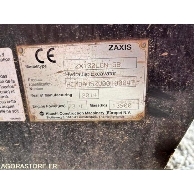 2014 Hitachi ZX130LCN-5B-43669807