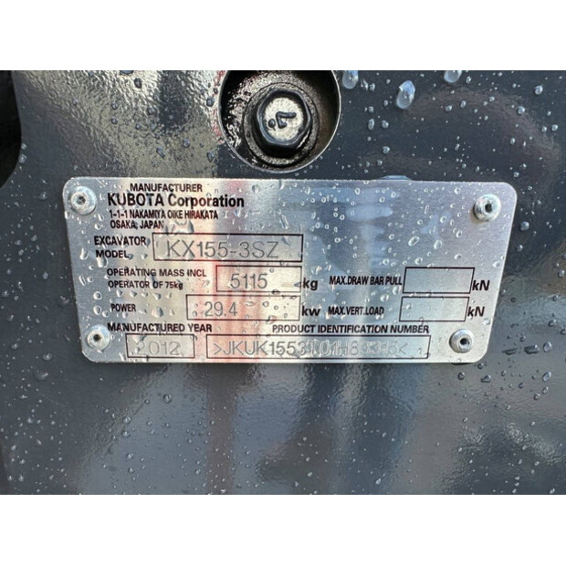 2012 KUBOTA KX155-3SZ-43671783