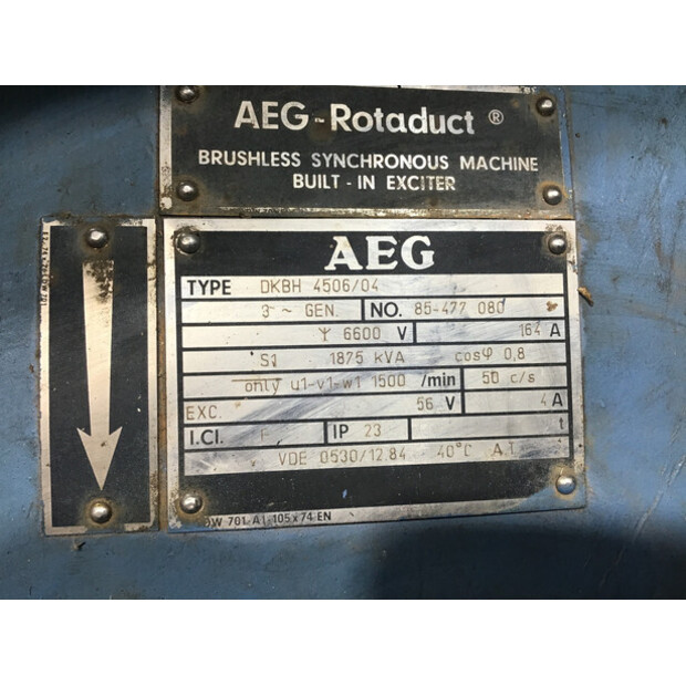 AEG DKBH 4506/04 GENERATOR 1875 KVA USED-43675728