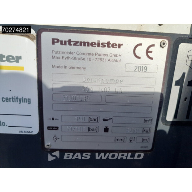 2019 Putzmeister BSA 1407D-43675834
