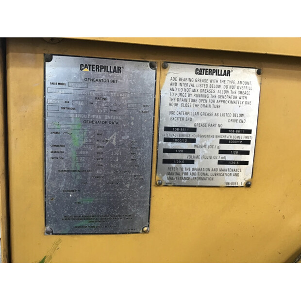 CATERPILLAR 3512-DITA GENERATOR 1137 KVA USED-43675875