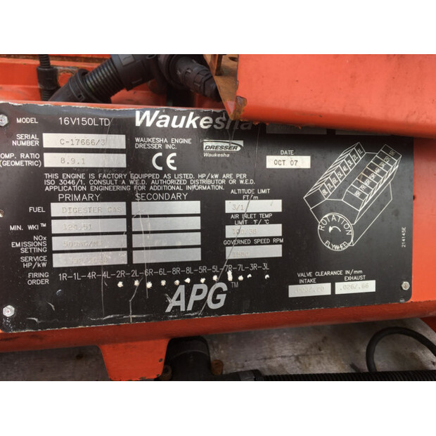 WAUKESHA 16V150LTD GENERATOR 1650KVA USED-43675883