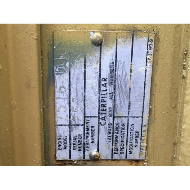 CATERPILLAR 3516 STD GENERATOR 1750KVA USED-43676043