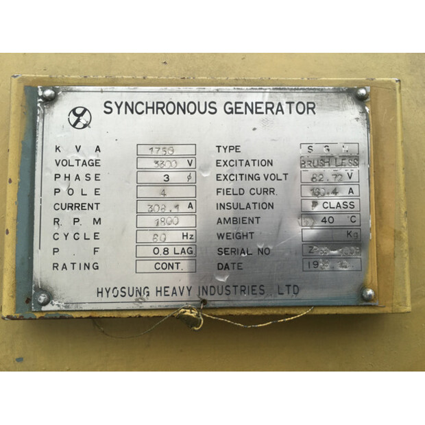 CATERPILLAR 3516 STD GENERATOR 1750KVA USED-43676045