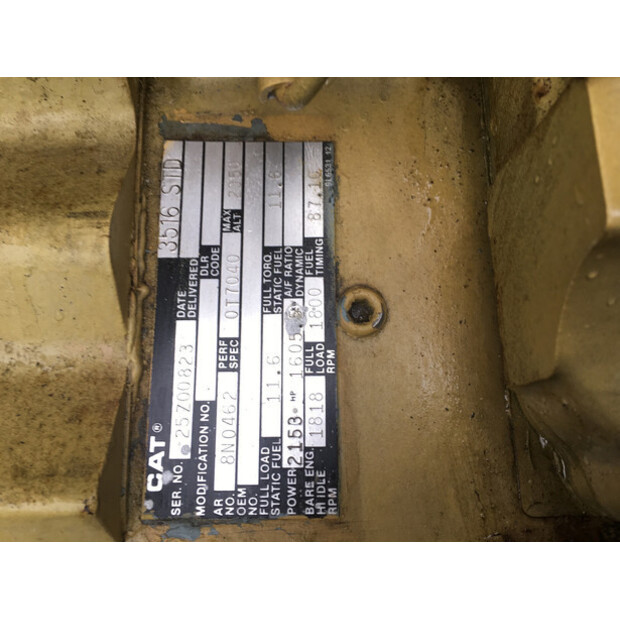 CATERPILLAR 3516 STD GENERATOR 1750KVA USED-43676046