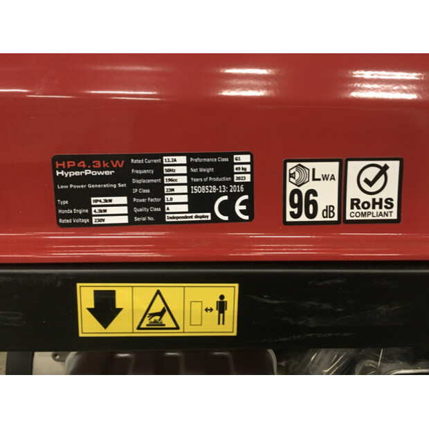 HONDA HP 4.3KW GENERATOR NEW-43676104