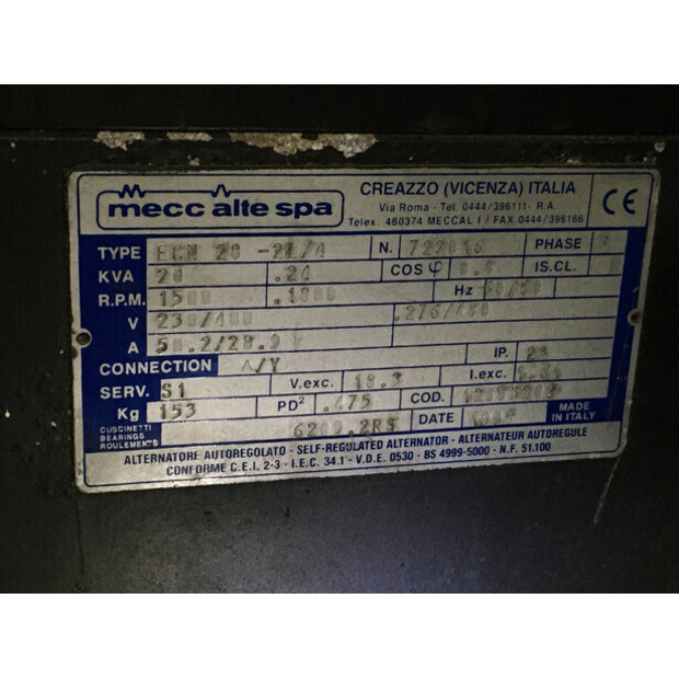 LOMBARDINI LDW 2004 GENERATOR 20 KVA USED-43676202